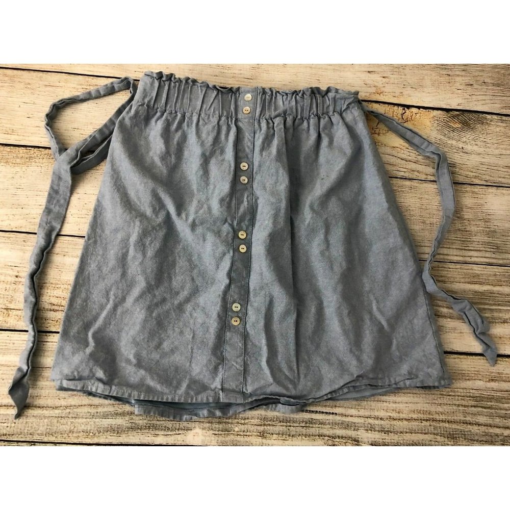 Denim Jean Skirt Tie Bow Mini Short Wrap Lined Small USA Short Juniors Festival‎